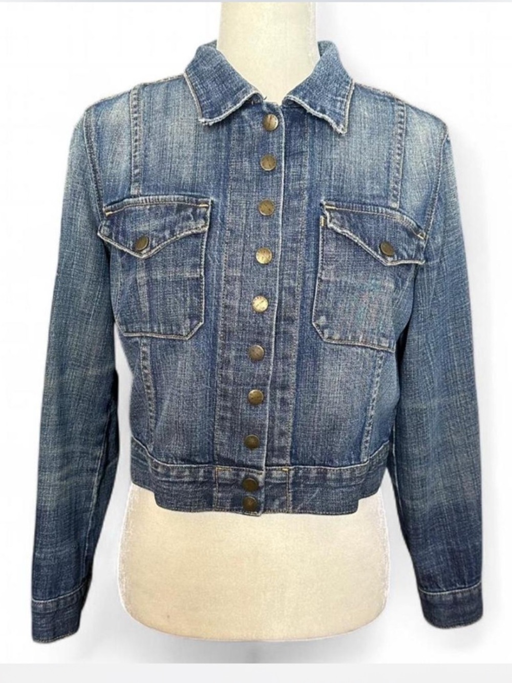 💜 Current/Elliott The Snap Jacket Blue Jean Denim Jacket (2)